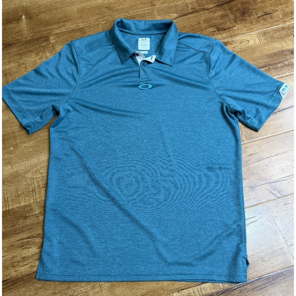 Oakley Teal Heather Short-Sleeve Performance Polo